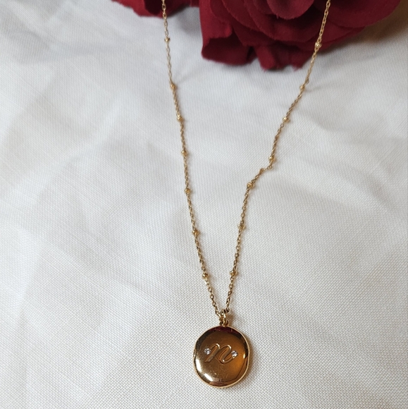 Kate Spade Golden Letter N Monogram Locket on Dainty Chain - Picture 10 of 13